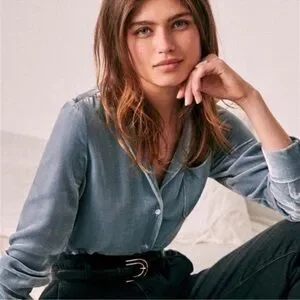 トップス SEZANE CHEMISE FLORENCE 34 Florence Shirt - Printed Flowers From Japan - Cotton - Sézane